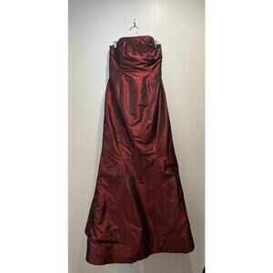 Vintage Pilar Rossi Size 12 90s Red Strapless Grunge Whimsical Goth Dress Prom